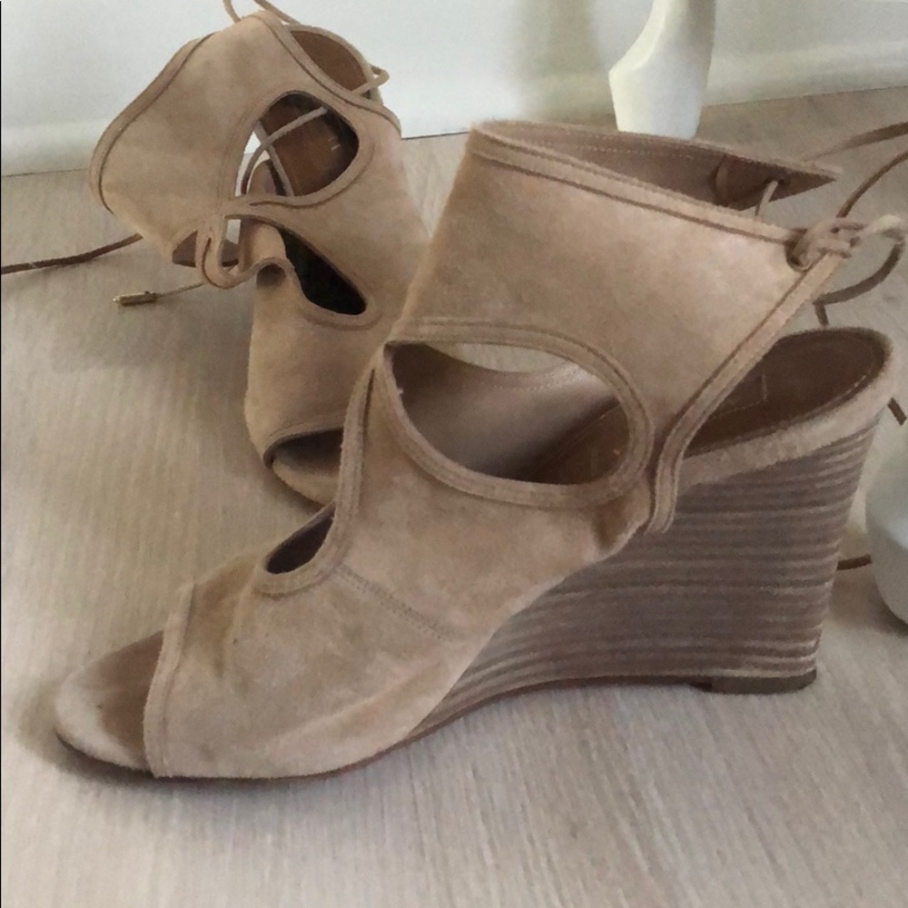 Aquazzura Embossed Cutout Wedges